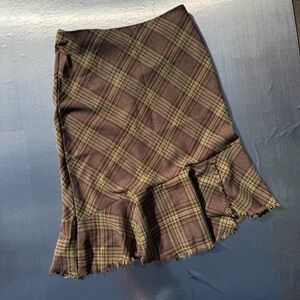 Vintage Plaid Midi Skirt